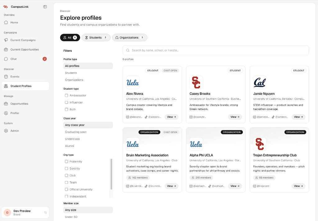 CampusLink website